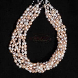 Freshwater pearls olive color mix size selection, 1 strand