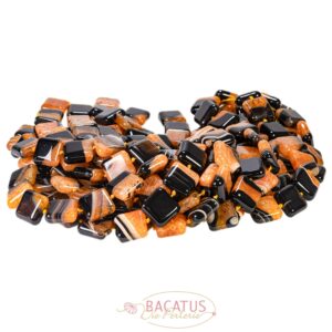 Agate square slices approx. 18x18mm, 1 strand