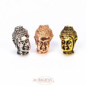 Perle métal tête de Bouddha Mala 13x9mm couleur au choix