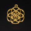 Metal pendant flower of life 41x39mm color selection - gold