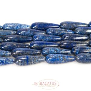 Lapis lazuli drops glossy blue approx. 10x20mm, 1 strand