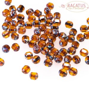 Bohemian glass beads baroque 6 and 8 mm brown