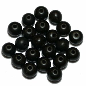 Ebony wooden beads black-brown 6 – 10 mm, 10 pieces