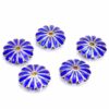 Perle en métal BACATUS fleur 17 x 6,5 mm choix de couleur - bleu
