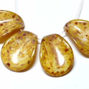 Feuille de perles de verre de Bohême env.22 x 16 mm couleur au choix