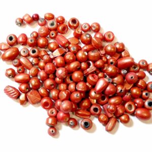 Perles en verre mélange de formes orange, 1 kg