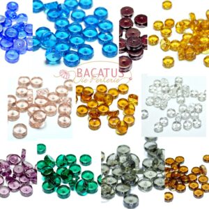 Perles de verre de Bohême facettées rondelle 8-14 mm choix de couleurs, 10 pièces