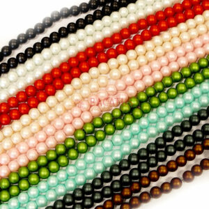 Perles de verre boule mat 4-8 mm choix de couleurs, 1 fil