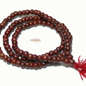 Wooden rondelle red mala 4 – 8 mm, 1 strand
