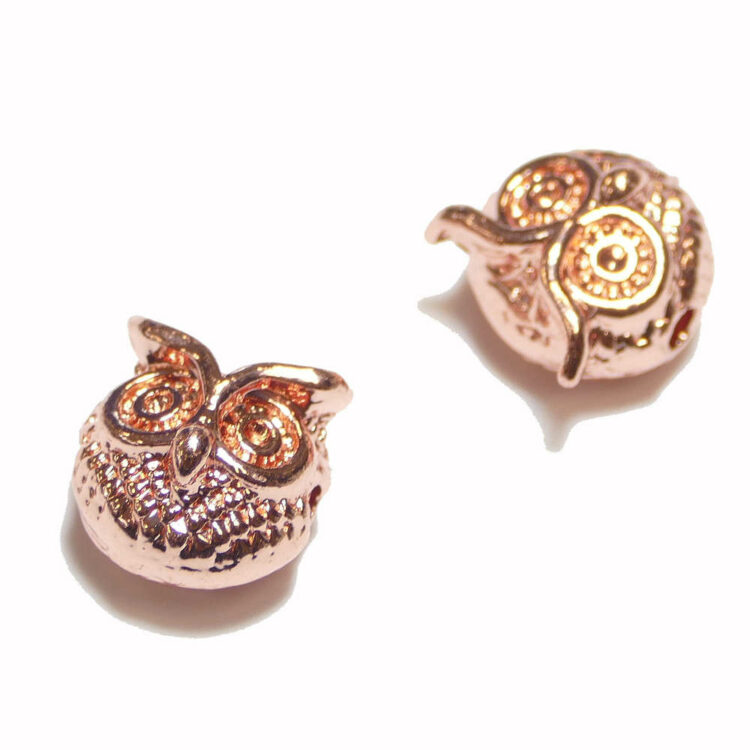 Metal bead-owl-ros