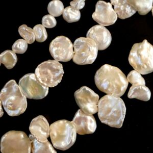 Perles d’eau douce Keshi blanc crème sélection de taille, 1 fil