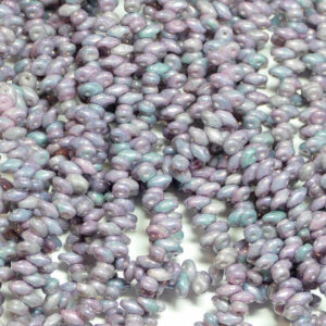 SuperDuo Beads Twin 2.5 × 5 mm Chalk Nebula (18), 1 strand