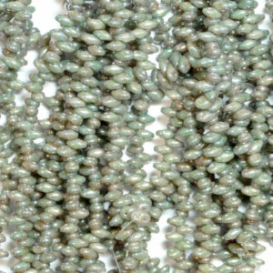 SuperDuo Beads Twin 2.5 × 5 mm Opaque Ivory Nebula (27), 1 strand