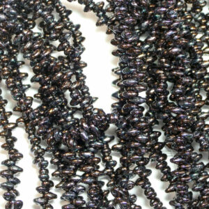 Nébuleuse Jet SuperDuo Beads Twin 2,5 × 5 mm (39), 1 fil