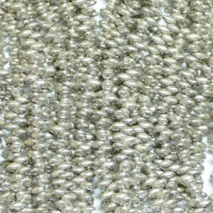 SuperDuo Beads Twin 2.5 × 5 mm Jet Silver Paste Mat (41), 1 strand