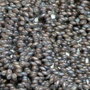SuperDuo Beads Twin 2.5 × 5 mm Tapis nébuleuse gris opaque (52), 1 fil
