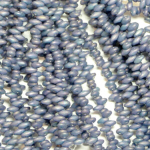 SuperDuo Beads Twin 2.5 × 5 mm Turquoise Blue Nebula Mat (64), 1 strand