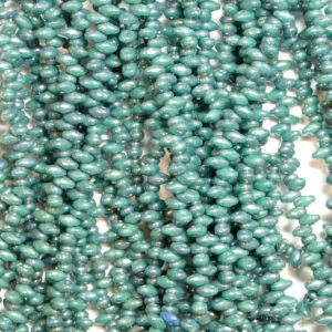 SuperDuo Beads Twin 2,5×5 mm Turquoise Green Nebula (65), 1 Strang