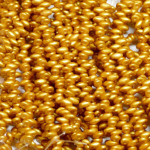 SuperDuo Beads Twin 2.5×5 mm Gold Shine Yellow Sun (90), 1 strand