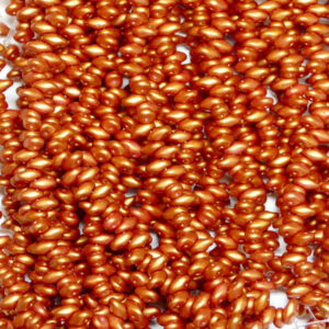 SuperDuo Beads Twin 2,5×5 mm Gold Shine Brick-Red (94), 1 Strang