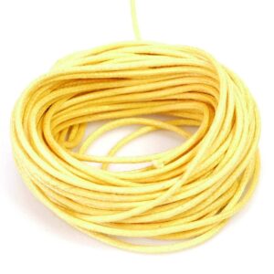 (0,15-0,3€/m) Gewachste Baumwollkordel 1,0 mm – gelb, 100 Meter