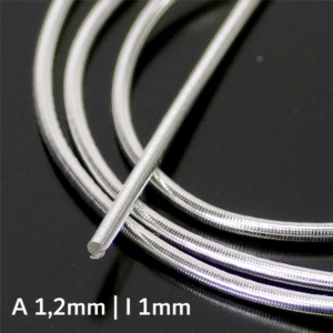 (2 € -3,98 € / m) Filo a spirale di perle da brodo Filo francese argentato Ø 1.2 mm 50cm