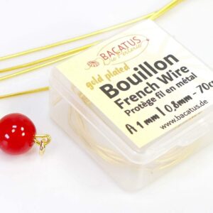 (3,50€-1,86€/m) Bouillon Perlspiraldraht French Wire vergoldet Ø 1 mm 70cm