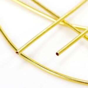 (€ 3.50 – € 1.86 / m) Bouillon pearl spiral French wire gold-plated Ø 1 mm 70cm