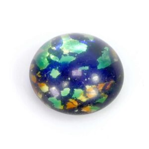 Bohemian glass cabochon earth 14×9 mm