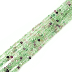 Fluorite coins faceted 4 mm, 1 strand