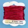 Nylon Satin Cord Ø 1 mm 10m (€ 0.22 / m) - dark red