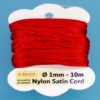 Cordon Nylon Satin Ø 1 mm 10m (0,22 € / m) - rouge
