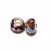 Module perles grand trou verre nacré à facettes sélection de couleurs 14 mm - marron