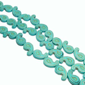 Stone bead “paisley” turquoise 21 x 12 mm 1 strand
