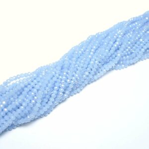 Perles de cristal rondelle facettée bleu bébé 3 x 4 mm, 1 fil