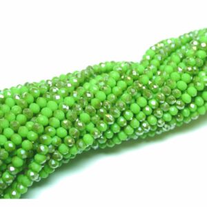 Perles de cristal rondelle facettée vert pomme-AB 3 x 4 mm, 1 fil