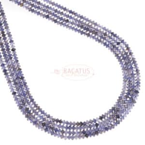 Iolite faceted saucer purple approx. 2x3mm, 1 strand