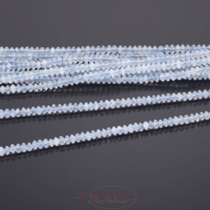 Chalcedony saucer faceted 2×3 mm, 1 strand