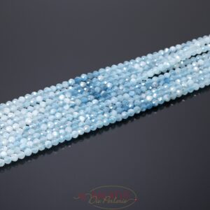 Ombre aquamarine faceted rounds 4mm 1 strand
