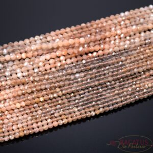 Ombre sunstone plain round n faceted 3-4 mm 1 strand