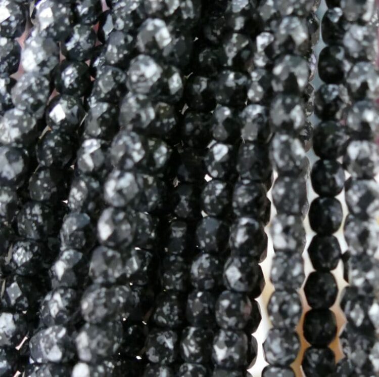 Picasso glass beads black