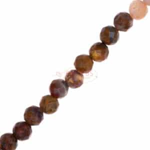 Pietersite plain faceted rounds 3mm 1 Strand