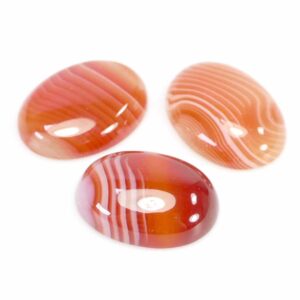 Band agate orange oval cabochon 18 and 25 mm, 1 piece