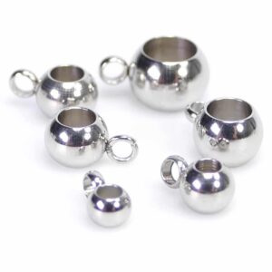 Large hole bead with eyelet stainless steel 6.5-11 mm