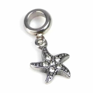 Pendant large hole starfish stainless steel 20×11 mm