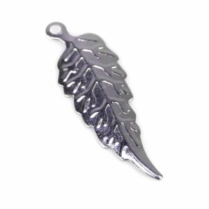 Pendant leaf flat stainless steel 29×9 mm 10 pieces