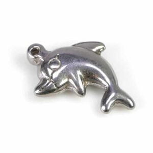 Pendant dolphin stainless steel 12×9 mm 2 pieces