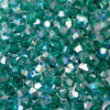 Glas Doppelkegel 3 mm Farbauswahl, 20 Stück - emerald AB