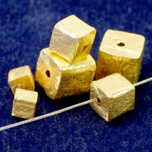 Cube 925 silver brushed * gold-plated * Ø 4 – 8 mm