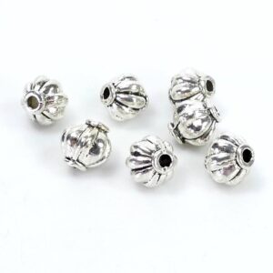 Metal bead spacer pumpkin 6 and 8 mm, 10 pieces